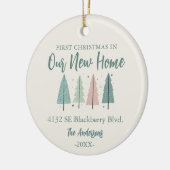 Family First Christmas New Home Photo Keramisch Ornament (Links)