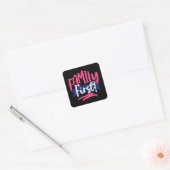 Family First Vierkante Sticker (Envelop)