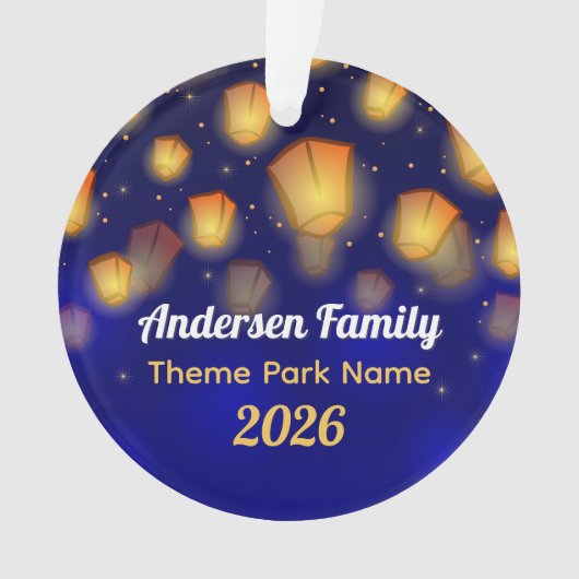 Family Floating Lanterns Vacation Tree Ornament (voorkant)
