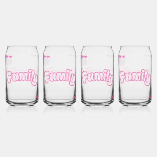 Family Flower Mug Blikvorm Glas (Voorkant)
