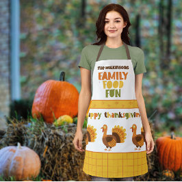 Family Food Fun Turkey Thanksgiving Apron Schort