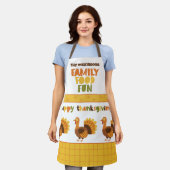 Family Food Fun Turkey Thanksgiving Apron Schort (Gedragen)