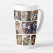 Family Friend Photo Collage Latte Mok (Rechterhoek)