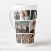 Family Friend Photo Collage Latte Mok (Linkerhoek)