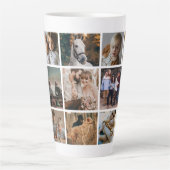 Family Friend Photo Collage Latte Mok (Voorkant)