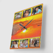 Family, Friends Photo Collage Sunset 2443 Vierkante Klok (Hoek)