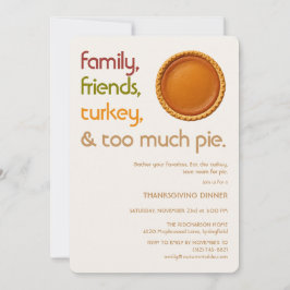 Family, Friends, Turkey, Pie Modern Thanksgiving Kaart