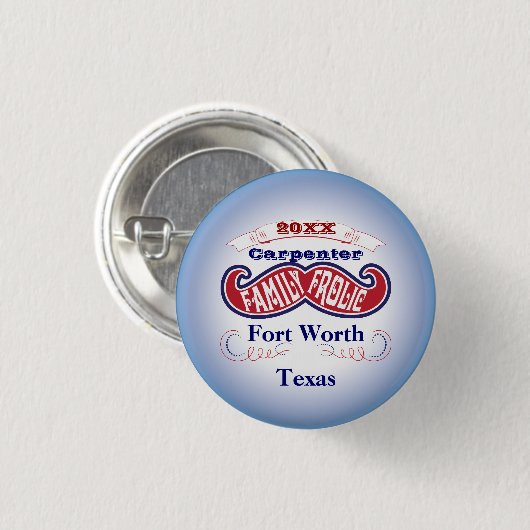 Family Frolic Mustache Ronde Button 3,2 Cm (Voorkant /achterkant)