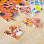 Family Fun Abstract Painted Kaleidoscope Mosaic Legpuzzel (Zijkant)