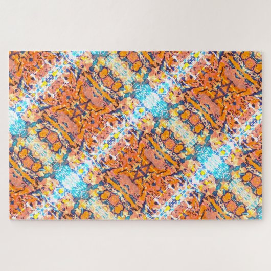 Family Fun Abstract Painted Kaleidoscope Mosaic Legpuzzel (Horizontaal)