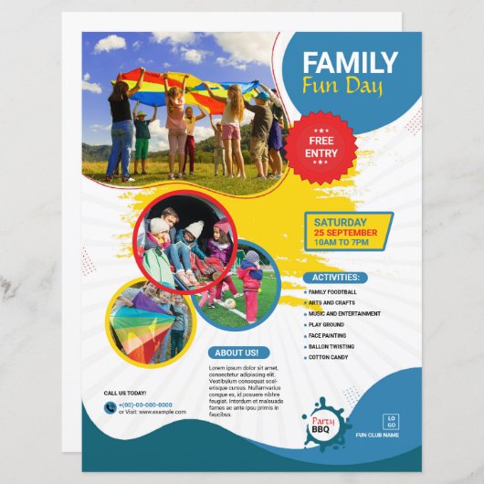 Family Fun Day Flyer Template (Voorkant / Achterkant)