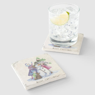 Family Fun Kerstmis Stenen Onderzetter