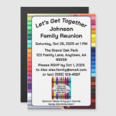 Family Fun Reunion Magnetic Card Magnetische Uitnodiging (Voorkant / Achterkant)