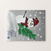 Family Fun Snowman met kerstboom Legpuzzel (Horizontaal)