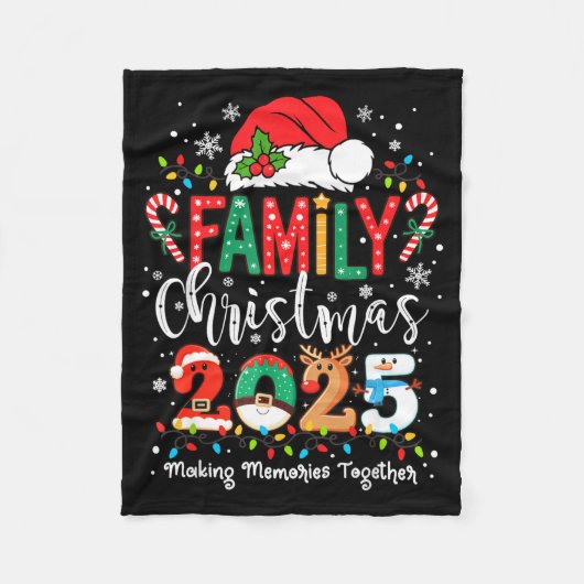 Family Funny Christmas Matching 2025 Santa Tee Paj Fleece Deken (Voorkant)