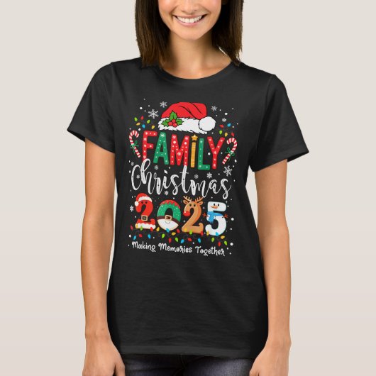 Family Funny Christmas Matching 2025 Santa Tee Paj T-shirt (Voorkant)