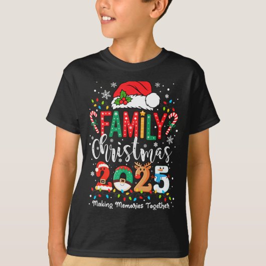 Family Funny Christmas Matching 2025 Santa Tee Paj T-shirt (Voorkant)