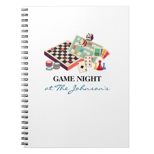 Family Game Night Personalized Scorekeeping Notitieboek (Voorkant)