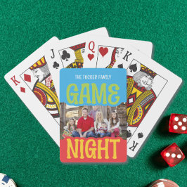 Family Game Night Photo Cute & Colorful Pokerkaarten