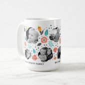 Family Garden Colorful Floral Foto Collage Koffiemok (Voorkant links)