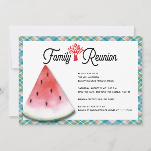Family Gathering Reunion Picnic Kaart (Voorkant)