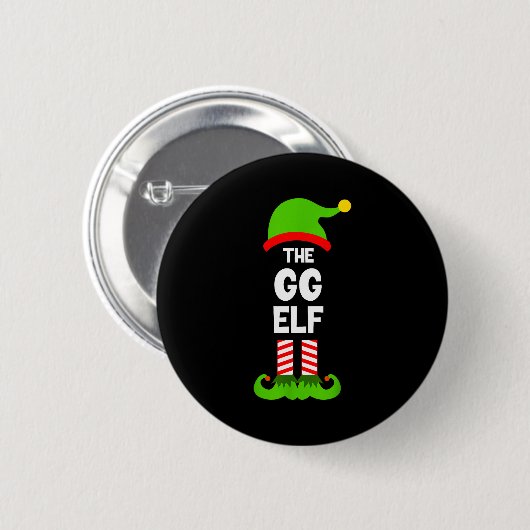 Family Gg Elf Christmas Matching Pajama Funny Ronde Button 5,7 Cm (Voorkant /achterkant)