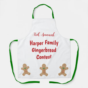 Family Gingerbrood Contest Custom Text Cookie Adul Schort