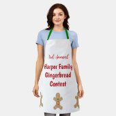 Family Gingerbrood Contest Custom Text Cookie Adul Schort (Gedragen)