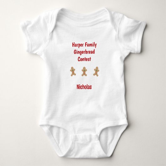 Family Gingerbrood Contest Custom Text Cookie Romper (Voorkant)