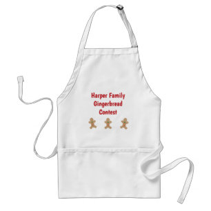 Family Gingerbrood Contest Custom Text Cookie Standaard Schort