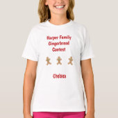 Family Gingerbrood Contest Custom Text Cookie T-S T-shirt (Voorkant)