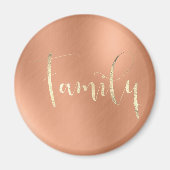 Family Golden Script roze Copper Home Planning Magneet (Voorkant)