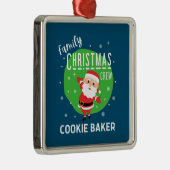 Family Group kerstparty Pajamas Cookie Baker Metalen Ornament (Rechts)