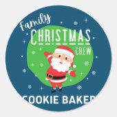 Family Group kerstparty Pajamas Cookie Baker Ronde Sticker (Voorkant)