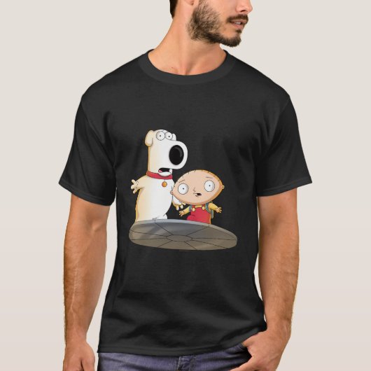 Family Guy Stewie en Brian geschokt T-shirt (Voorkant)