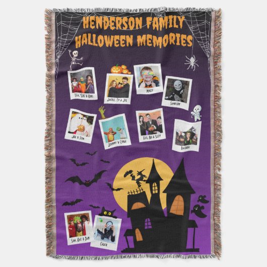 Family Halloween Memories Photo Collage Deken (Voorkant Verticaal)