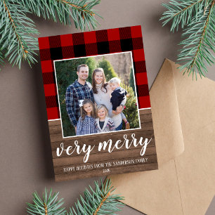 Family Happy Holidays Christmas Photo Card Feestdagenkaart