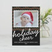 Family Holiday Cheery-kerstfotokaart Feestdagenkaart (Staand voorkant)