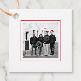 Family Holiday Foto Santa Hats Merry Kerstmis Fa Bedankjes Labels