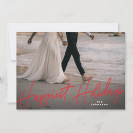 Family Holiday Kaart Gelukkig Red Holiday Foto