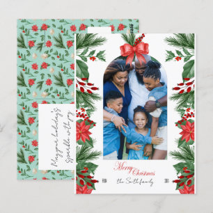 Family Holiday kerstfoto Editable Briefkaart