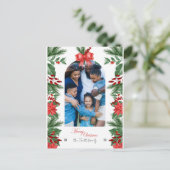 Family Holiday kerstfoto Editable Briefkaart (Staand voorkant)
