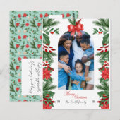 Family Holiday kerstfoto Editable Briefkaart (Voorkant / Achterkant)