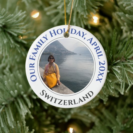 Family Holiday Memories Keramisch Ornament (Boom)