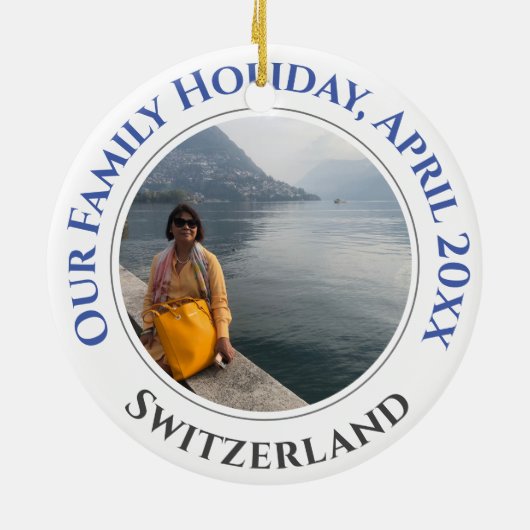 Family Holiday Memories Keramisch Ornament (Achterkant)