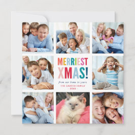 FAMILY HOLIDAY multi 8 photo fun modern squares Feestdagenkaart