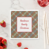 Family Holiday Red en Green Abstract Pattern Servet (Insitu)