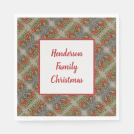 Family Holiday Red en Green Abstract Pattern Servet
