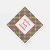 Family Holiday Red en Green Abstract Pattern Servet (Hoek)