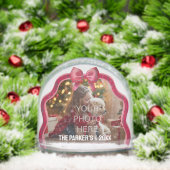 Family Holiday Snow Globe - Red Plaid Bow Sneeuwbol (Kerstmis)